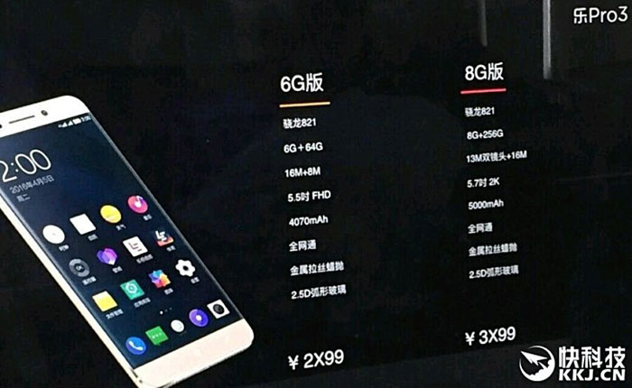 Первым телефоном с 8 ГБ оперативной памяти будет LeEco Pro 3