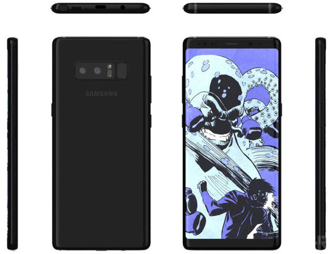 Последний рендер Galaxy Note 8 показывает ужасную позицию сканера отпечатков пальцев