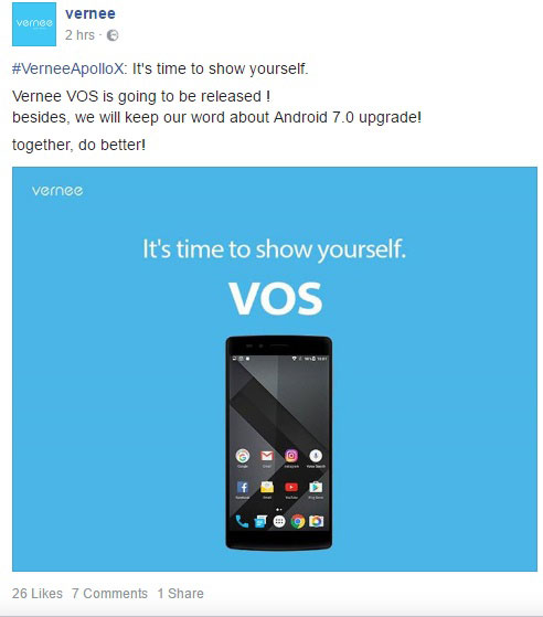 Vernee Apollo X станет первым смартфоном с VOS (Vernee OS)