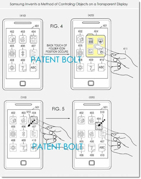 Samsung запатентовала прозрачный двухсторонний сенсорный дисплей