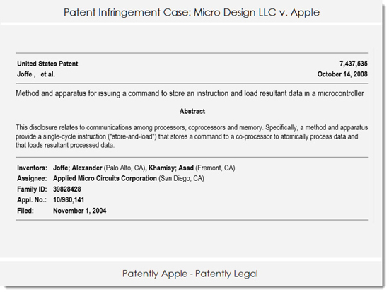Патентный тролль Micro Design обвинил Apple в нарушении патента в iPhone и iPad