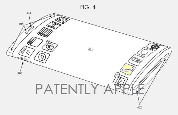 Apple получила патент на изогнутый и гибкий дисплей