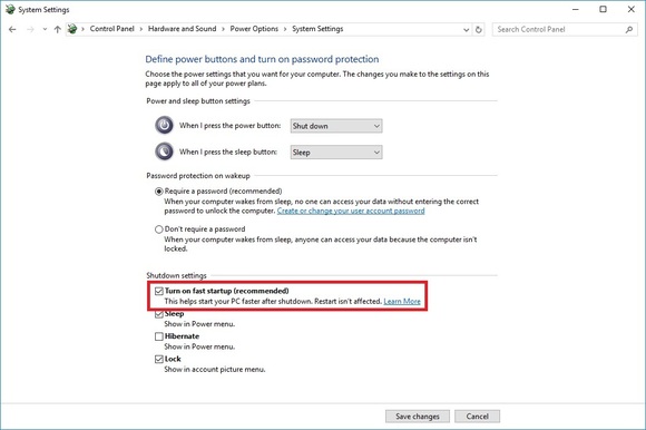 Как ускорить время загрузки Windows 10 с Fast Startup (скрин 4)